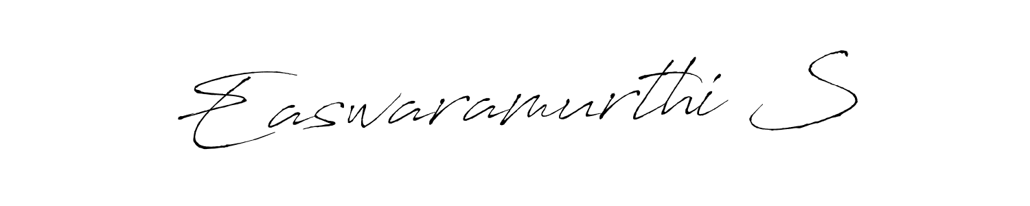 The best way (Antro_Vectra) to make a short signature is to pick only two or three words in your name. The name Easwaramurthi S include a total of six letters. For converting this name. Easwaramurthi S signature style 6 images and pictures png