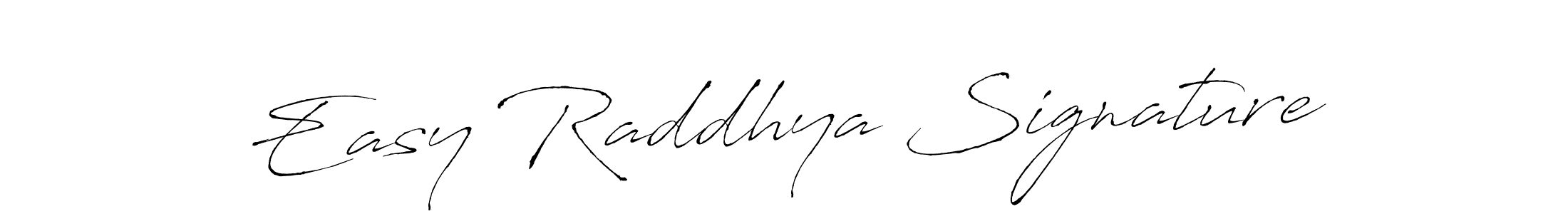 Create a beautiful signature design for name Easy Raddhya Signature. With this signature (Antro_Vectra) fonts, you can make a handwritten signature for free. Easy Raddhya Signature signature style 6 images and pictures png