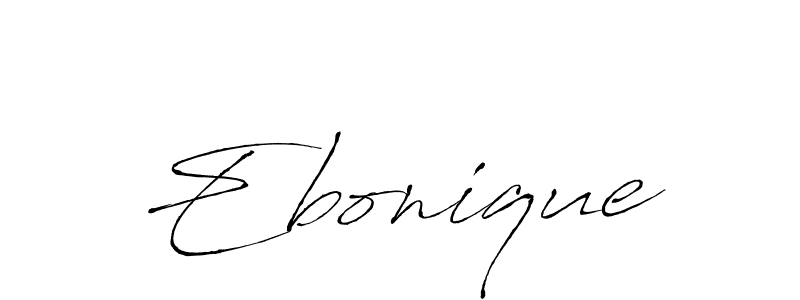 Design your own signature with our free online signature maker. With this signature software, you can create a handwritten (Antro_Vectra) signature for name Ebonique. Ebonique signature style 6 images and pictures png