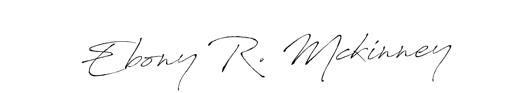 How to make Ebony R. Mckinney name signature. Use Antro_Vectra style for creating short signs online. This is the latest handwritten sign. Ebony R. Mckinney signature style 6 images and pictures png