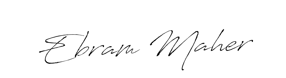 How to make Ebram Maher name signature. Use Antro_Vectra style for creating short signs online. This is the latest handwritten sign. Ebram Maher signature style 6 images and pictures png