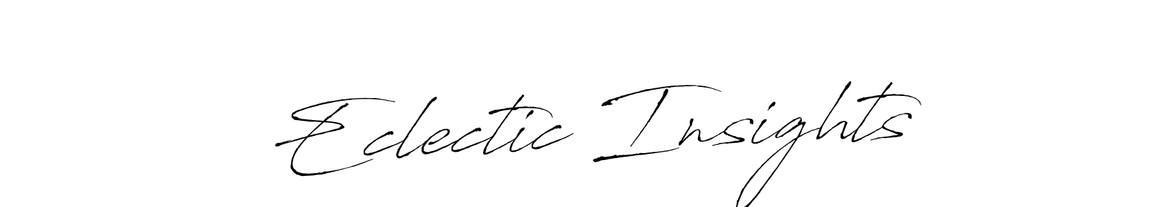How to make Eclectic Insights name signature. Use Antro_Vectra style for creating short signs online. This is the latest handwritten sign. Eclectic Insights signature style 6 images and pictures png