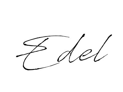 Antro_Vectra is a professional signature style that is perfect for those who want to add a touch of class to their signature. It is also a great choice for those who want to make their signature more unique. Get Edel name to fancy signature for free. Edel signature style 6 images and pictures png