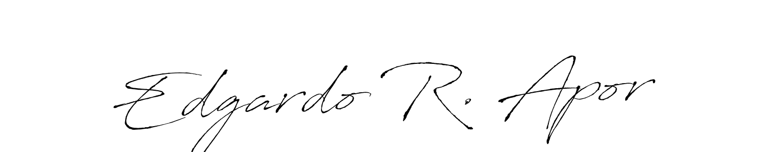 Create a beautiful signature design for name Edgardo R. Apor. With this signature (Antro_Vectra) fonts, you can make a handwritten signature for free. Edgardo R. Apor signature style 6 images and pictures png