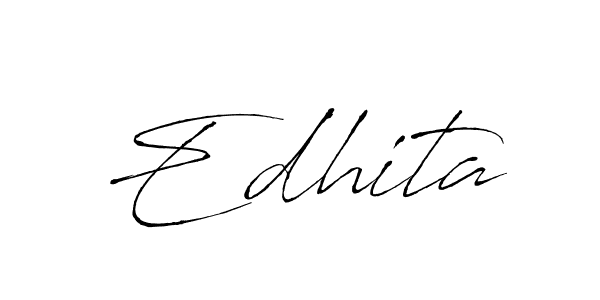 Use a signature maker to create a handwritten signature online. With this signature software, you can design (Antro_Vectra) your own signature for name Edhita. Edhita signature style 6 images and pictures png