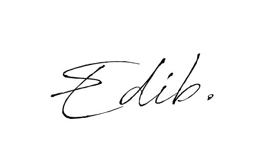 The best way (Antro_Vectra) to make a short signature is to pick only two or three words in your name. The name Edib. include a total of six letters. For converting this name. Edib. signature style 6 images and pictures png