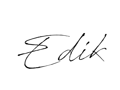 Make a beautiful signature design for name Edik. With this signature (Antro_Vectra) style, you can create a handwritten signature for free. Edik signature style 6 images and pictures png