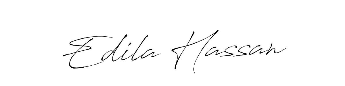 Make a beautiful signature design for name Edila Hassan. With this signature (Antro_Vectra) style, you can create a handwritten signature for free. Edila Hassan signature style 6 images and pictures png