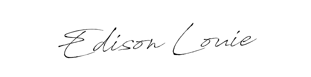 Use a signature maker to create a handwritten signature online. With this signature software, you can design (Antro_Vectra) your own signature for name Edison Louie. Edison Louie signature style 6 images and pictures png