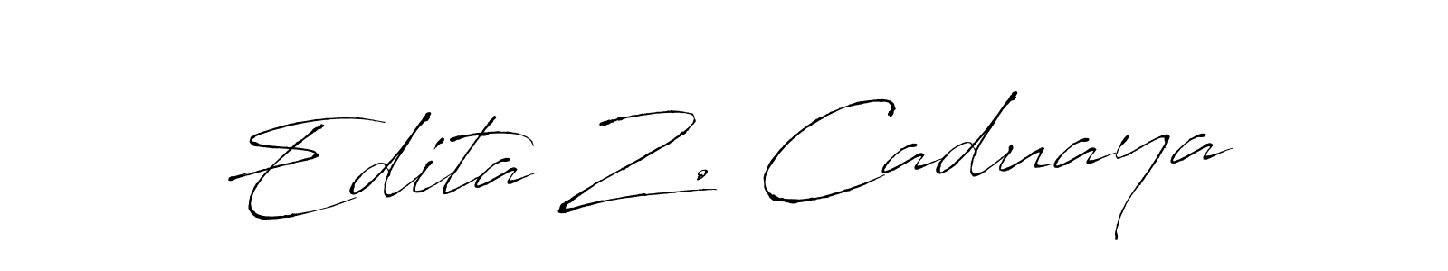 Make a beautiful signature design for name Edita Z. Caduaya. With this signature (Antro_Vectra) style, you can create a handwritten signature for free. Edita Z. Caduaya signature style 6 images and pictures png