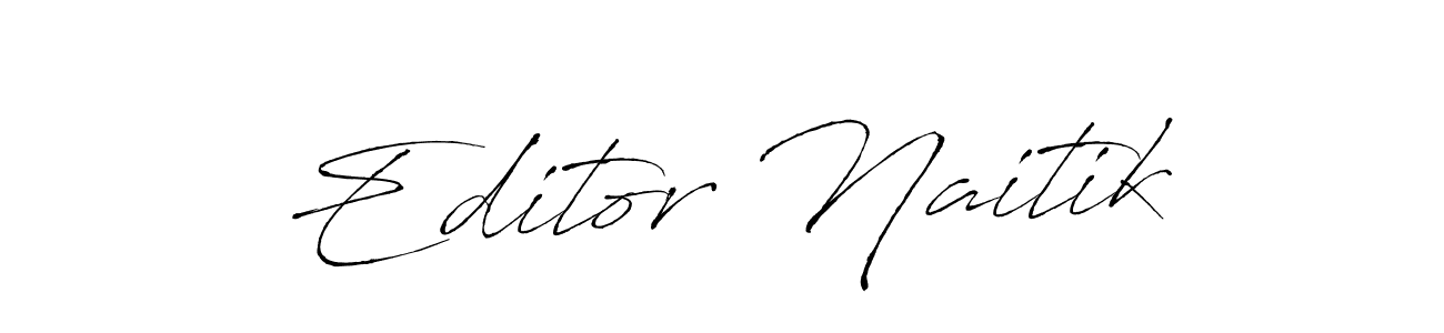 Also You can easily find your signature by using the search form. We will create Editor Naitik name handwritten signature images for you free of cost using Antro_Vectra sign style. Editor Naitik signature style 6 images and pictures png