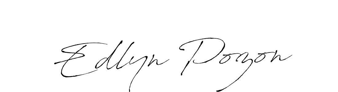 How to make Edlyn Pozon name signature. Use Antro_Vectra style for creating short signs online. This is the latest handwritten sign. Edlyn Pozon signature style 6 images and pictures png