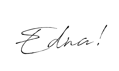 How to make Edna! name signature. Use Antro_Vectra style for creating short signs online. This is the latest handwritten sign. Edna! signature style 6 images and pictures png