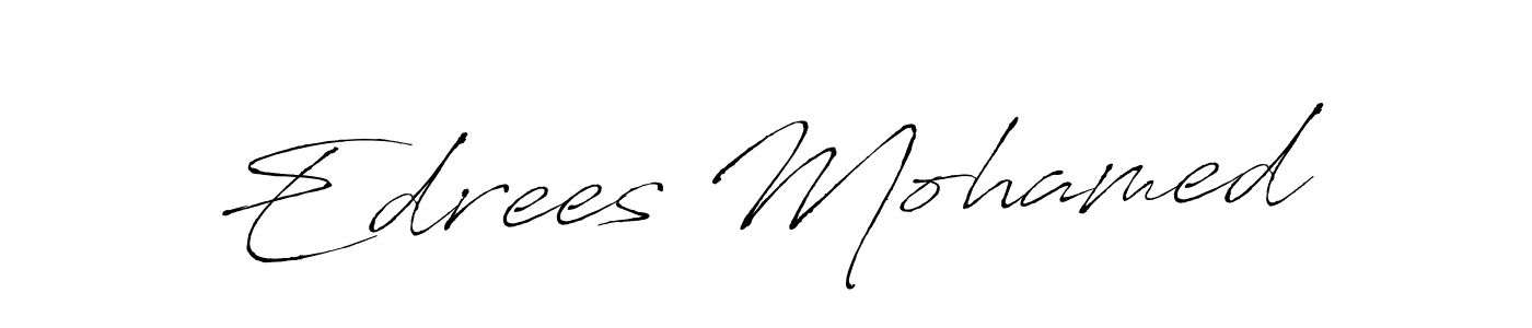 How to make Edrees Mohamed name signature. Use Antro_Vectra style for creating short signs online. This is the latest handwritten sign. Edrees Mohamed signature style 6 images and pictures png