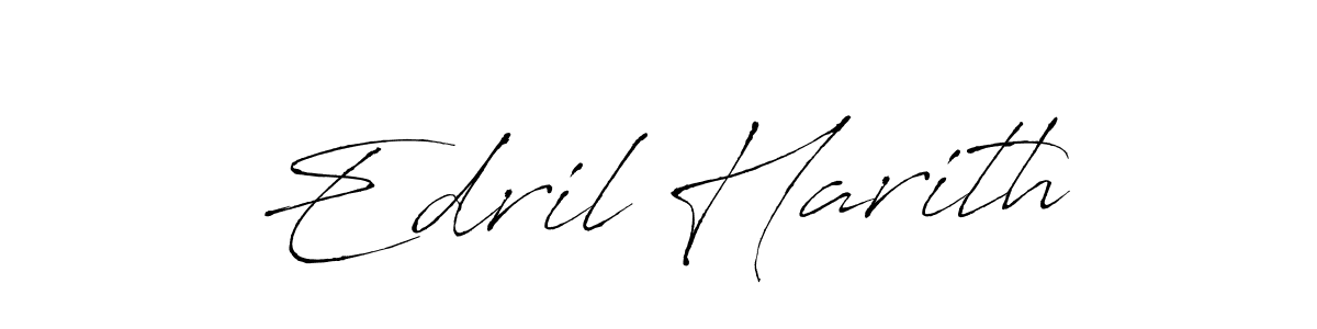 Design your own signature with our free online signature maker. With this signature software, you can create a handwritten (Antro_Vectra) signature for name Edril Harith. Edril Harith signature style 6 images and pictures png