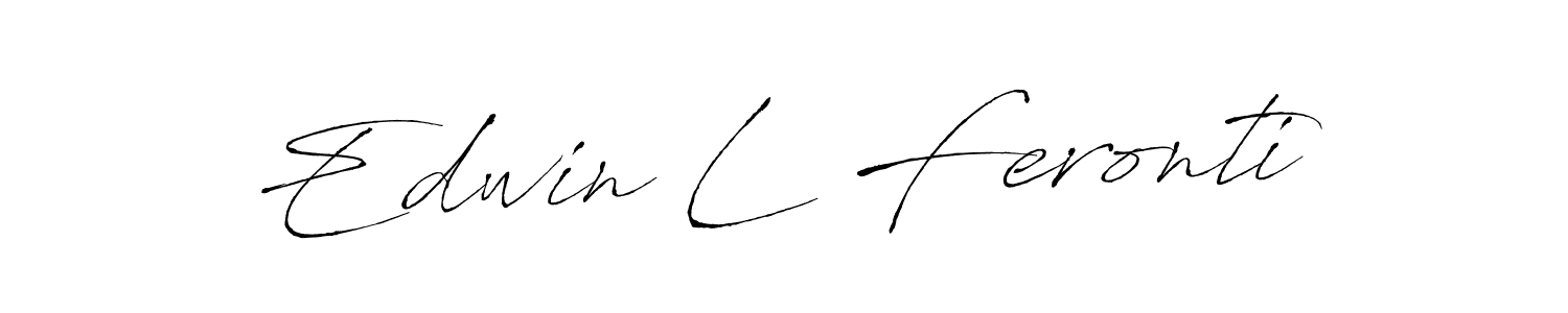 Edwin L Feronti stylish signature style. Best Handwritten Sign (Antro_Vectra) for my name. Handwritten Signature Collection Ideas for my name Edwin L Feronti. Edwin L Feronti signature style 6 images and pictures png