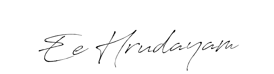 The best way (Antro_Vectra) to make a short signature is to pick only two or three words in your name. The name Ee Hrudayam include a total of six letters. For converting this name. Ee Hrudayam signature style 6 images and pictures png