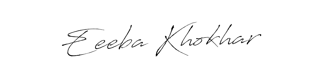 Similarly Antro_Vectra is the best handwritten signature design. Signature creator online .You can use it as an online autograph creator for name Eeeba Khokhar. Eeeba Khokhar signature style 6 images and pictures png