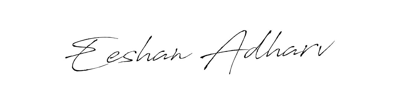 The best way (Antro_Vectra) to make a short signature is to pick only two or three words in your name. The name Eeshan Adharv include a total of six letters. For converting this name. Eeshan Adharv signature style 6 images and pictures png