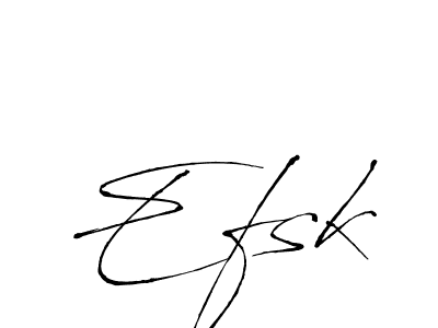 Make a beautiful signature design for name Efsk. With this signature (Antro_Vectra) style, you can create a handwritten signature for free. Efsk signature style 6 images and pictures png