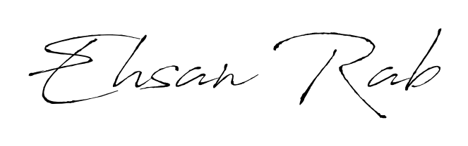 Get an exclusive digital autograph for Ehsan Rab. The Antro_Vectra typeface captures the charm of real penmanship on paper. Ehsan Rab signature style 6 images and pictures png