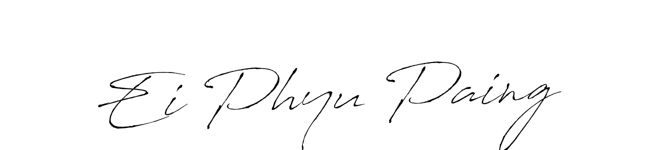 Create a beautiful signature design for name Ei Phyu Paing. With this signature (Antro_Vectra) fonts, you can make a handwritten signature for free. Ei Phyu Paing signature style 6 images and pictures png