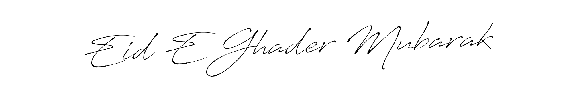 Antro_Vectra is a professional signature style that is perfect for those who want to add a touch of class to their signature. It is also a great choice for those who want to make their signature more unique. Get Eid E Ghader Mubarak name to fancy signature for free. Eid E Ghader Mubarak signature style 6 images and pictures png