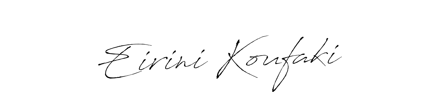 How to make Eirini Koufaki name signature. Use Antro_Vectra style for creating short signs online. This is the latest handwritten sign. Eirini Koufaki signature style 6 images and pictures png