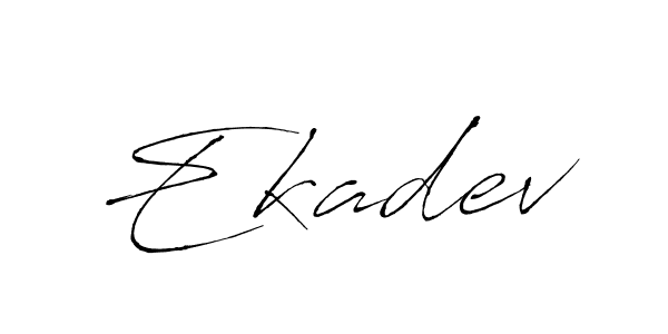 How to make Ekadev name signature. Use Antro_Vectra style for creating short signs online. This is the latest handwritten sign. Ekadev signature style 6 images and pictures png