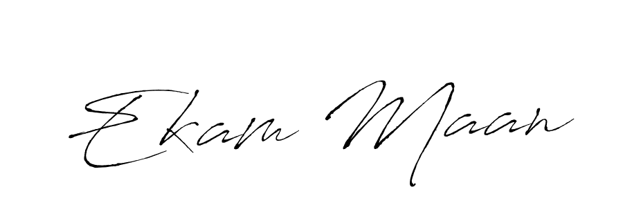 The best way (Antro_Vectra) to make a short signature is to pick only two or three words in your name. The name Ekam Maan include a total of six letters. For converting this name. Ekam Maan signature style 6 images and pictures png