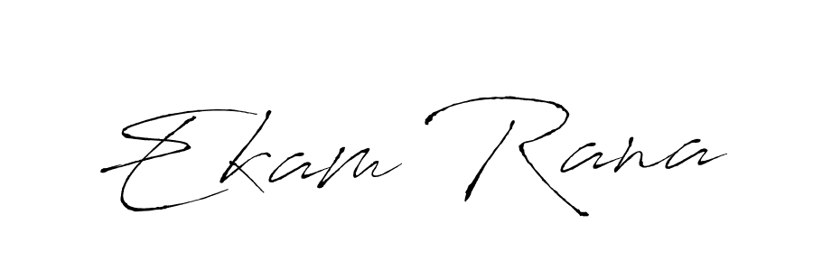 How to make Ekam Rana name signature. Use Antro_Vectra style for creating short signs online. This is the latest handwritten sign. Ekam Rana signature style 6 images and pictures png