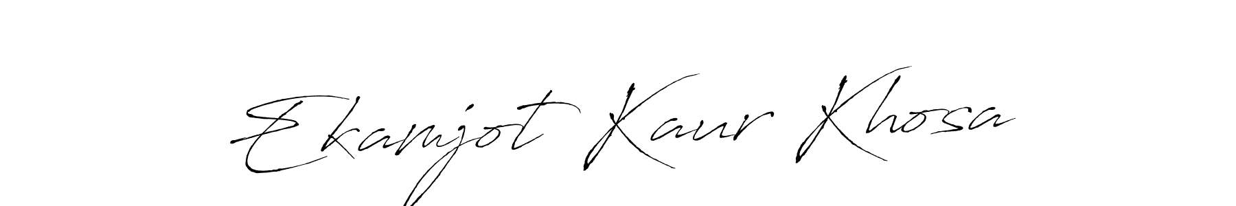 Create a beautiful signature design for name Ekamjot Kaur Khosa. With this signature (Antro_Vectra) fonts, you can make a handwritten signature for free. Ekamjot Kaur Khosa signature style 6 images and pictures png