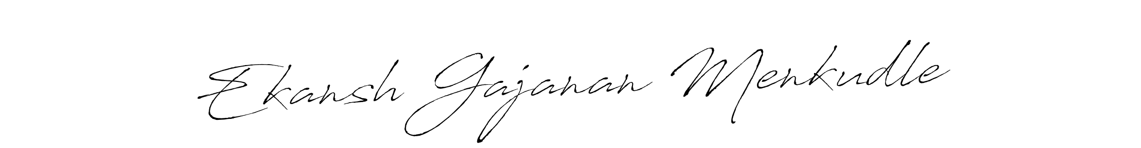 Antro_Vectra is a professional signature style that is perfect for those who want to add a touch of class to their signature. It is also a great choice for those who want to make their signature more unique. Get Ekansh Gajanan Menkudle name to fancy signature for free. Ekansh Gajanan Menkudle signature style 6 images and pictures png