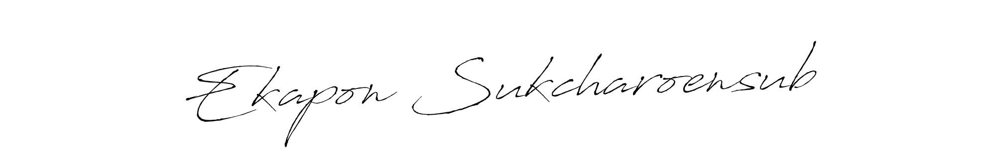 How to make Ekapon Sukcharoensub name signature. Use Antro_Vectra style for creating short signs online. This is the latest handwritten sign. Ekapon Sukcharoensub signature style 6 images and pictures png