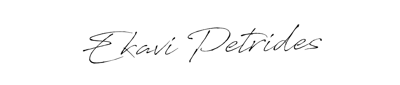 How to make Ekavi Petrides name signature. Use Antro_Vectra style for creating short signs online. This is the latest handwritten sign. Ekavi Petrides signature style 6 images and pictures png