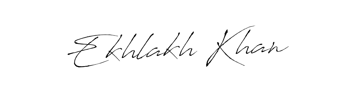 Design your own signature with our free online signature maker. With this signature software, you can create a handwritten (Antro_Vectra) signature for name Ekhlakh Khan. Ekhlakh Khan signature style 6 images and pictures png