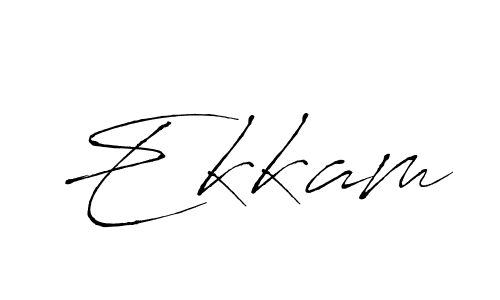 How to make Ekkam name signature. Use Antro_Vectra style for creating short signs online. This is the latest handwritten sign. Ekkam signature style 6 images and pictures png