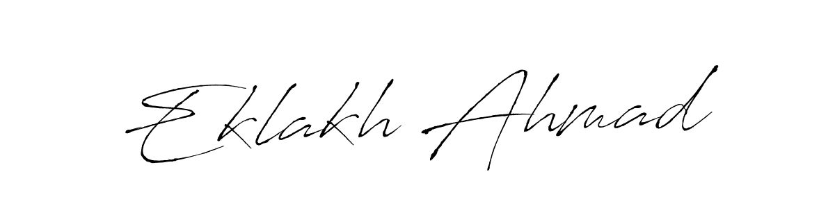 Create a beautiful signature design for name Eklakh Ahmad. With this signature (Antro_Vectra) fonts, you can make a handwritten signature for free. Eklakh Ahmad signature style 6 images and pictures png