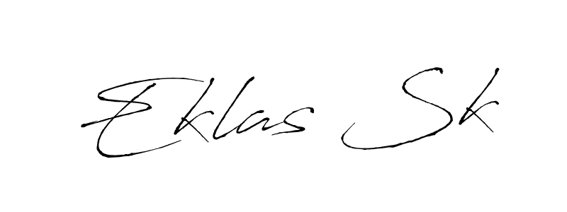 if you are searching for the best signature style for your name Eklas Sk. so please give up your signature search. here we have designed multiple signature styles  using Antro_Vectra. Eklas Sk signature style 6 images and pictures png