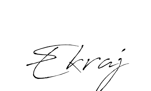 How to make Ekraj name signature. Use Antro_Vectra style for creating short signs online. This is the latest handwritten sign. Ekraj signature style 6 images and pictures png