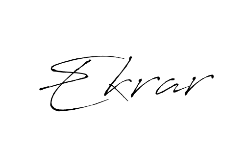 Make a beautiful signature design for name Ekrar. With this signature (Antro_Vectra) style, you can create a handwritten signature for free. Ekrar signature style 6 images and pictures png