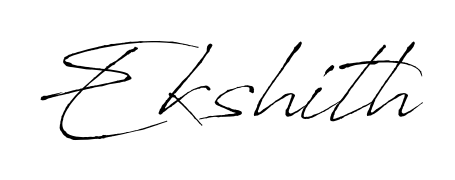 The Antro_Vectra handwriting style adds charm and authenticity to name Ekshith. A wonderful choice for personal thank-you notes. Ekshith signature style 6 images and pictures png