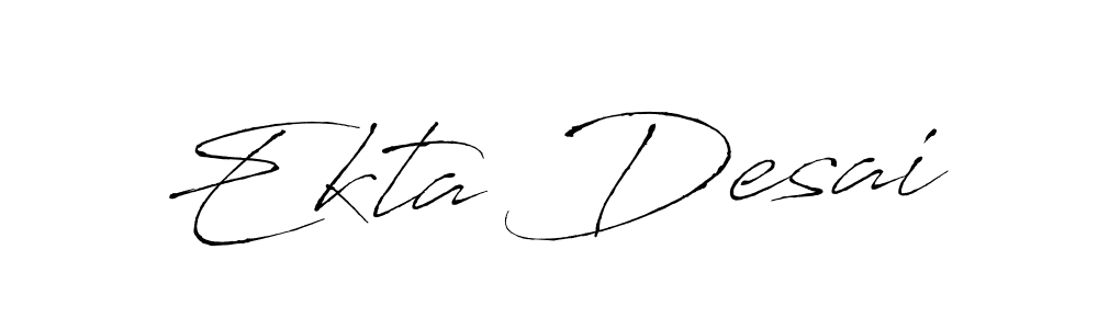 Make a beautiful signature design for name Ekta Desai. With this signature (Antro_Vectra) style, you can create a handwritten signature for free. Ekta Desai signature style 6 images and pictures png