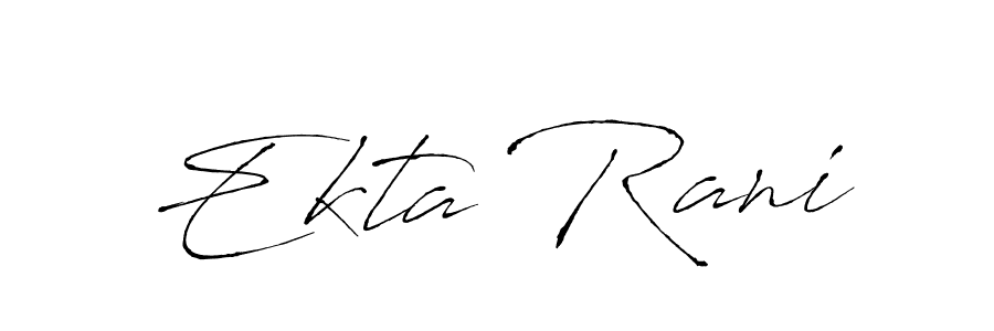 Make a beautiful signature design for name Ekta Rani. With this signature (Antro_Vectra) style, you can create a handwritten signature for free. Ekta Rani signature style 6 images and pictures png