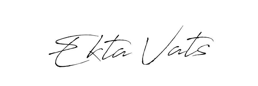 The best way (Antro_Vectra) to make a short signature is to pick only two or three words in your name. The name Ekta Vats include a total of six letters. For converting this name. Ekta Vats signature style 6 images and pictures png