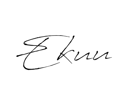 How to make Ekuu name signature. Use Antro_Vectra style for creating short signs online. This is the latest handwritten sign. Ekuu signature style 6 images and pictures png