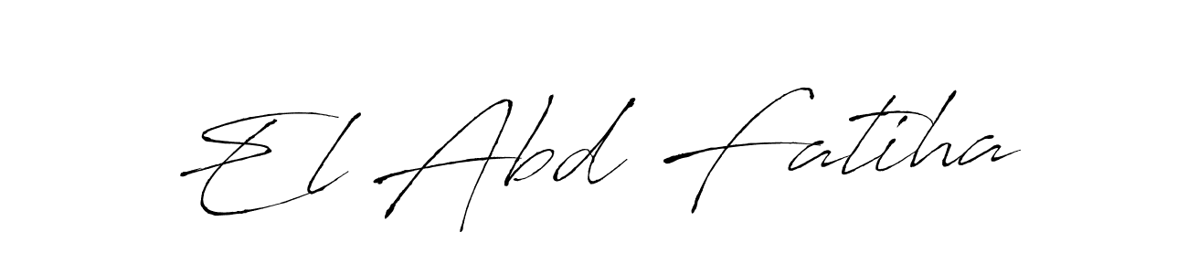 How to make El Abd Fatiha name signature. Use Antro_Vectra style for creating short signs online. This is the latest handwritten sign. El Abd Fatiha signature style 6 images and pictures png