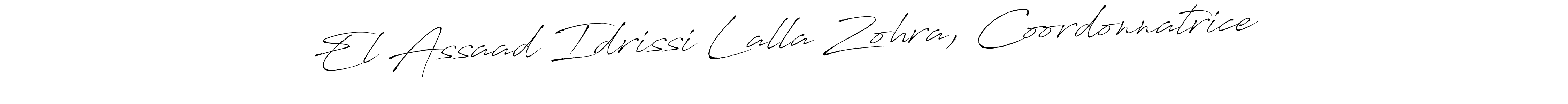 Also we have El Assaad Idrissi Lalla Zohra, Coordonnatrice name is the best signature style. Create professional handwritten signature collection using Antro_Vectra autograph style. El Assaad Idrissi Lalla Zohra, Coordonnatrice signature style 6 images and pictures png