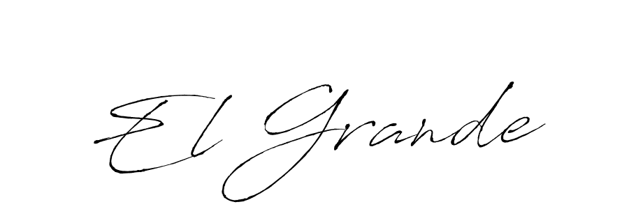 Make a beautiful signature design for name El Grande. With this signature (Antro_Vectra) style, you can create a handwritten signature for free. El Grande signature style 6 images and pictures png