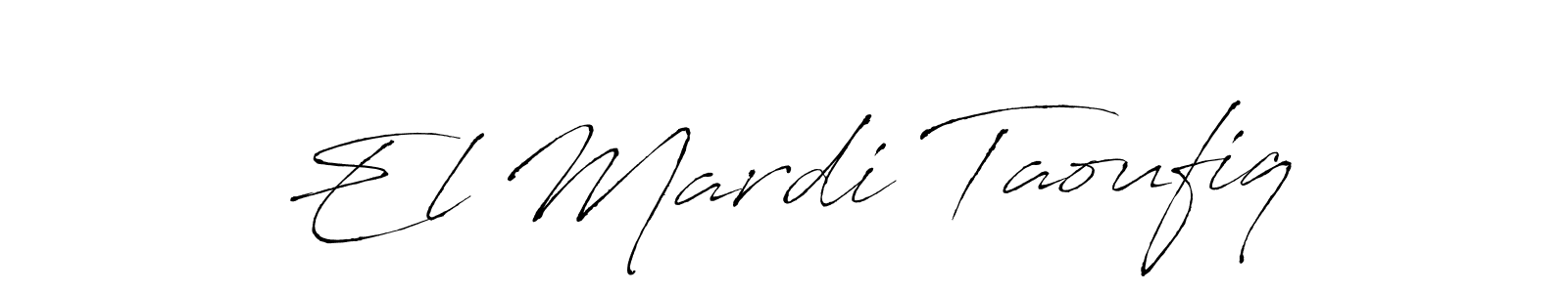 Design your own signature with our free online signature maker. With this signature software, you can create a handwritten (Antro_Vectra) signature for name El Mardi Taoufiq. El Mardi Taoufiq signature style 6 images and pictures png